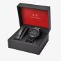 Armani Exchange Mens Hampton Black Watch & Bracelet Gift Set AX7101