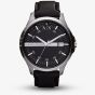 Armani Exchange Mens Black Leather Strap Date Watch AX2101