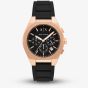 Armani Exchange Mens Sync Black & Rose Gold Chronograph Watch AX4190