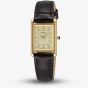 Seiko Ladies Classic Dress Gold Dial Brown Leather Strap Watch SWR110P1