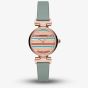 Emporio Armani Ladies T-Bar Rose Gold Plated Multicolour Dial Blue Reversible Strap Watch AR11292