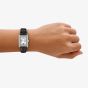 Emporio Armani Ladies Genni White Mother Of Pearl Rectangular Dial Leather Strap Watch AR11803