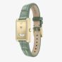 Emporio Armani Ladies Mystery Hour Gold Tone Rectangular Dial Leather Strap Watch AR11815