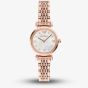 Emporio Armani Ladies Gianni White Mother Of Pearl Dial Rose Gold Tone Bracelet Watch AR11805