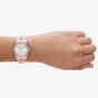 Emporio Armani Ladies Federica Rose Gold Crystal Set Watch AR11558