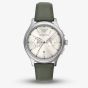 Emporio Armani Mens Dario Cream Chronograph Dial Leather Strap Watch AR11801