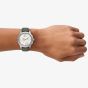 Emporio Armani Mens Dario Cream Chronograph Dial Leather Strap Watch AR11801