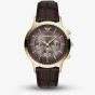 Emporio Armani Mens Archetipo Brown Chronograph Dial Leather Strap Watch AR11822