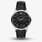 Emporio Armani Mens Archetipo Black Dial Leather Strap Watch AR11826