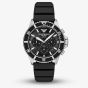 Emporio Armani Mens World Explorer Black Dial Rubber Strap Watch AR11830
