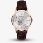 Emporio Armani Mens Archetipo Silver Dial Leather Strap Watch AR60098