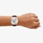 Emporio Armani Mens Archetipo Silver Dial Leather Strap Watch AR60098