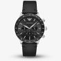 Emporio Armani Mens Black Chronograph Dial Black Leather Strap Watch AR11243