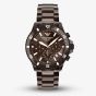 Emporio Armani Mens World Explorer Brown Chronograph Dial Bracelet Watch AR70025