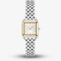 BOSS Ladies Mae Petite Two Tone Rectangle White Dial Watch 1502821