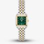 BOSS Ladies Mae Petite Two Tone Rectangle Green Dial Watch 1502822