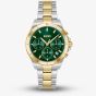 BOSS Ladies Alley Lux Two Tone Crystal Green Dial Quartz Watch 1502827
