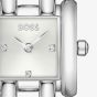 BOSS Ladies Violet Square Silver Dial Bracelet Watch 1502873