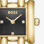 BOSS Ladies Violet Square Black Dial Bracelet Watch 1502875