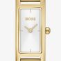 BOSS Ladies Lucy Allure Golden Rectangle Silver Dial Bracelet Watch 1502857
