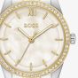 BOSS Ladies Graceful Precious Two Tone White Mother of Pearl Dial Bracelet Watch 1502867