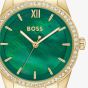 BOSS Ladies Graceful Precious Golden Green Mother of Pearl Dial Bracelet Watch 1502868
