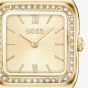 BOSS Ladies Mae Petite Square Golden Dial Bracelet Watch 1502883