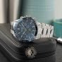BOSS Mens Runner Stainless Steel & Blue Chronograph Watch
