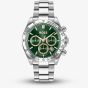 BOSS Mens Hero 2.0 Silver Tone Green Chronograph Watch 1514268