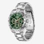 BOSS Mens Hero 2.0 Silver Tone Green Chronograph Watch 1514268