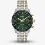 BOSS Mens Tourmaster Two Tone Green Dial Chronograph Watch 1514287