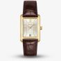 BOSS Mens Principle Gold Tone Brown Leather Strap Watch 1514300