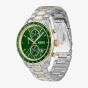 BOSS Mens Grand Prix Two Tone Chronograph Green Dial Bracelet Watch 1514345