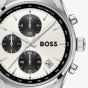 BOSS Mens Grand Prix Chronograph White Dial Bracelet Watch 1514362