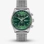 BOSS Mens Skytraveller Chronograph Green Dial Mesh Bracelet Watch 1514347