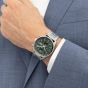 BOSS Mens Skytraveller Chronograph Green Dial Mesh Bracelet Watch 1514347