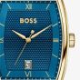 BOSS Mens Principle Arc Two Tone Blue Dial Bracelet Watch 1514354