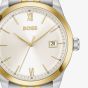 BOSS Mens Langford Two Tone Champagne Dial Bracelet Watch 1514358