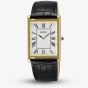 Seiko Mens Classic Gold Tone Black Leather Strap Watch SWR104P1