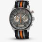 Seiko Mens Grey & Orange Chronograph Nylon Strap Watch SSB403P1