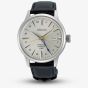 Seiko Mens Presage Silver Bullet Cocktail Time GMT Silver Dial Brown Leather Strap Watch SSK049J1