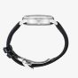 Seiko Mens Presage Silver Bullet Cocktail Time GMT Silver Dial Brown Leather Strap Watch SSK049J1