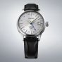 Seiko Mens Presage Silver Bullet Cocktail Time GMT Silver Dial Brown Leather Strap Watch SSK049J1