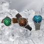 Seiko Mens Presage Cocktail Time 'Mint Mist' Green Dial Leather Strap Watch HCB002J1