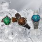 Seiko Mens Presage Cocktail Time 'Whisky Mist' Brown Dial Leather Strap Watch HCB003J1
