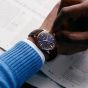 Seiko Mens Presage Cocktail Time 'Corcovado' Blue Dial Leather Strap Watch HCB005J1