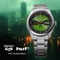 Seiko Mens Limited Edition 5 Sports X HUF II Collaboration Green Bracelet Watch SRPM09K1