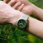 Seiko Mens 5 Sports Field GMT Green Dial Bracelet Watch HDB001K1