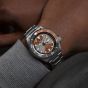 Seiko Mens 5 Sports SKX Skeleton Style Orange Dial Watch SRPJ47K1