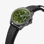 Police Mens Underlined Green Dial Leather Strap Watch PEWJB0005603